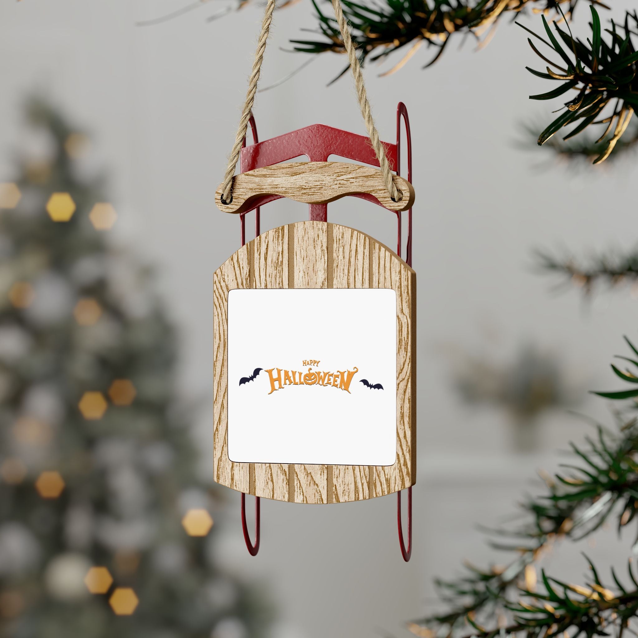 Halloween with Bats | Sled Ornaments